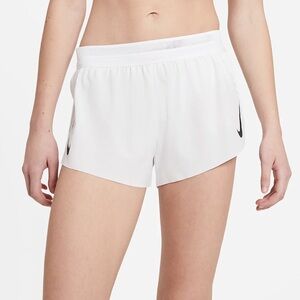 White Nike aeroswift shorts L